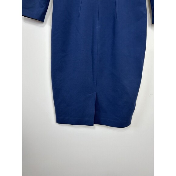 Elie Tahari Career Dress Size 6‎ Blue Scuba Knit Layer Notch Square Neck Zip - Picture 13 of 13